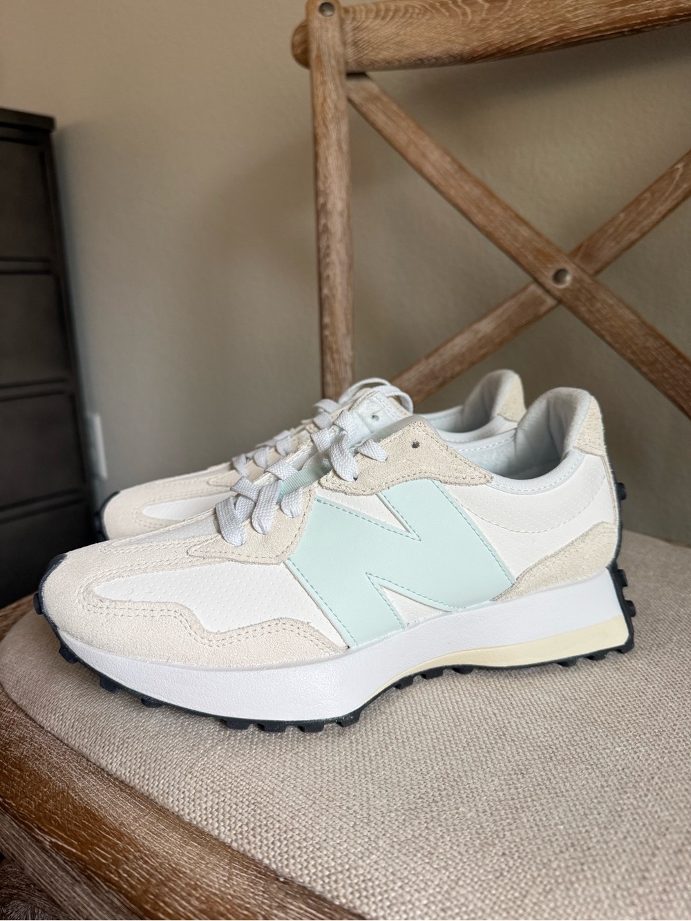 New Balance 327 Sneakers white glint blue - Picture 2 of 8